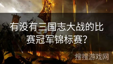 有没有三国志大战的比赛冠军锦标赛？