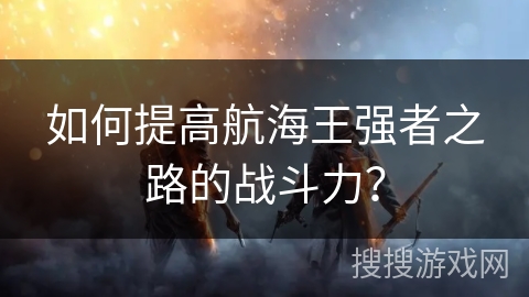 如何提高航海王强者之路的战斗力？