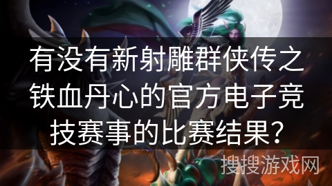 有没有新射雕群侠传之铁血丹心的官方电子竞技赛事的比赛结果？