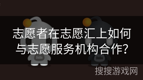 志愿者在志愿汇上如何与志愿服务机构合作？