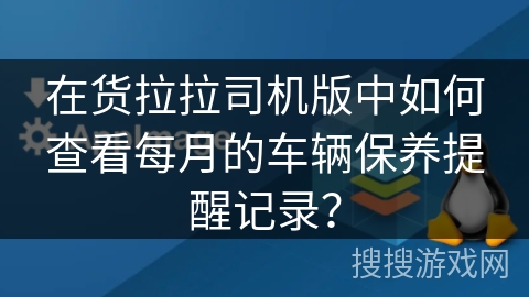 在货拉拉司机版中如何查看每月的车辆保养提醒记录？