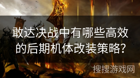 敢达决战中有哪些高效的后期机体改装策略? 敢达决战中有哪些高效的后期机体改装策略?