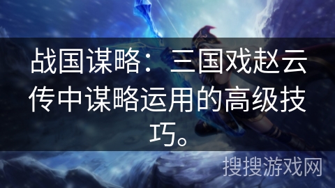 战国谋略：三国戏赵云传中谋略运用的高级技巧。