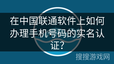 在中国联通软件上如何办理手机号码的实名认证? 在中国联通软件上如何办理手机号码的实名认证?