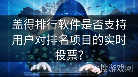 盖得排行软件是否支持用户对排名项目的实时投票？