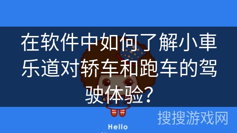 在软件中如何了解小車乐道对轿车和跑车的驾驶体验? 在软件中如何了解小車乐道对轿车和跑车的驾驶体验?