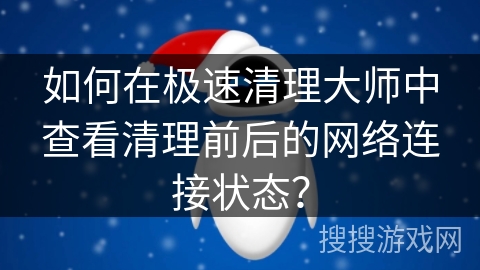 如何在极速清理大师中查看清理前后的网络连接状态？