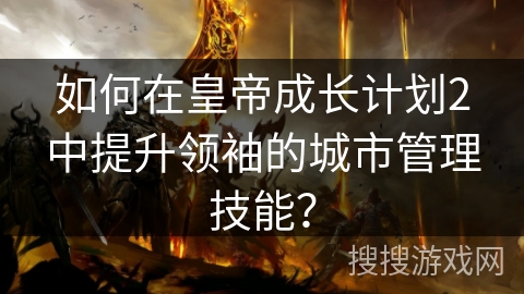 如何在皇帝成长计划2中提升领袖的城市管理技能？