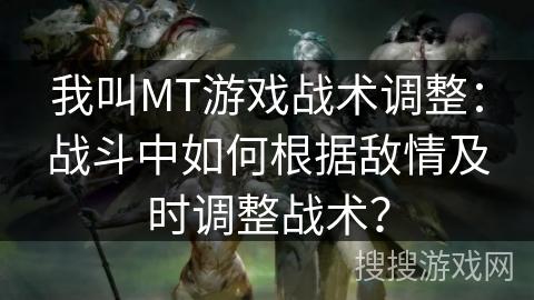 我叫MT游戏战术调整：战斗中如何根据敌情及时调整战术？