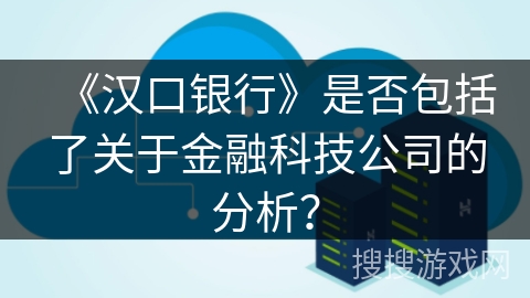 《汉口银行》是否包括了关于金融科技公司的分析? 《汉口银行》是否包括了关于金融科技公司的分析?
