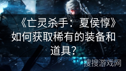 《亡灵杀手：夏侯惇》如何获取稀有的装备和道具？