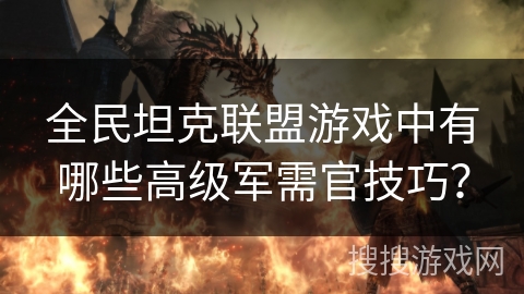 全民坦克联盟游戏中有哪些高级军需官技巧？