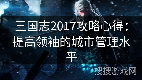 三国志2017攻略心得：提高领袖的城市管理水平