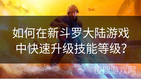 如何在新斗罗大陆游戏中快速升级技能等级？
