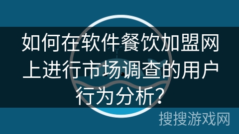 如何在软件餐饮加盟网上进行市场调查的用户行为分析？