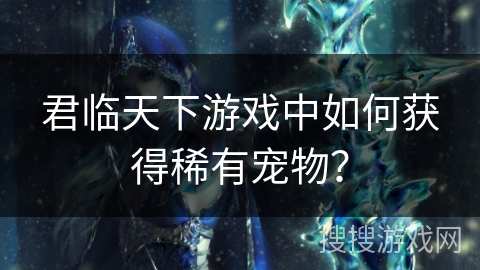 君临天下游戏中如何获得稀有宠物？