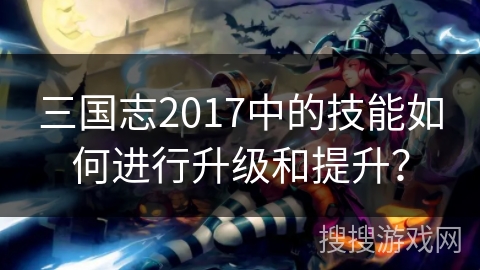 三国志2017中的技能如何进行升级和提升？