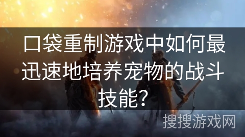 口袋重制游戏中如何最迅速地培养宠物的战斗技能？
