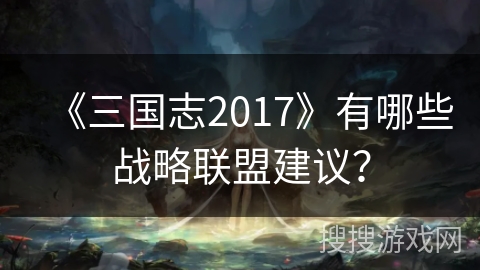 《三国志2017》有哪些战略联盟建议？
