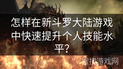 怎样在新斗罗大陆游戏中快速提升个人技能水平？