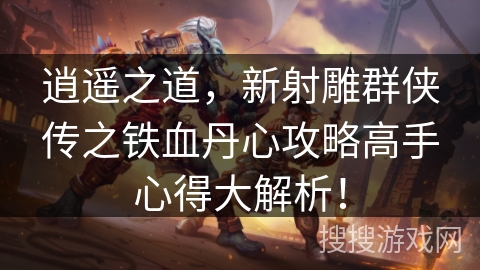逍遥之道，新射雕群侠传之铁血丹心攻略高手心得大解析！
