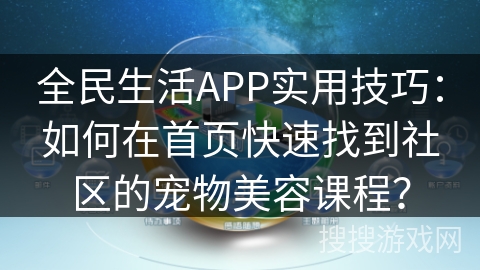 全民生活APP实用技巧：如何在首页快速找到社区的宠物美容课程？