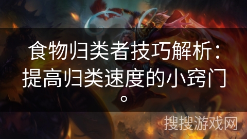 食物归类者技巧解析：提高归类速度的小窍门。