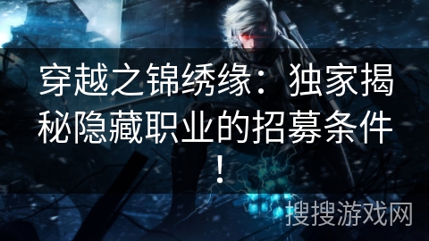 穿越之锦绣缘：独家揭秘隐藏职业的招募条件！