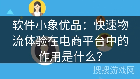软件小象优品：快速物流体验在电商平台中的作用是什么？