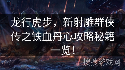 龙行虎步，新射雕群侠传之铁血丹心攻略秘籍一览！