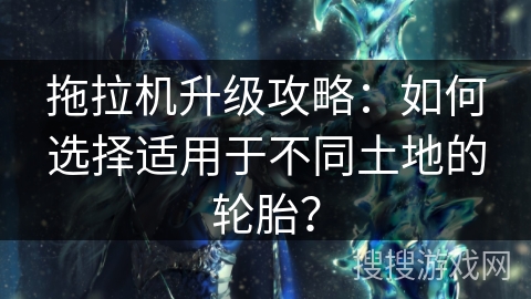 拖拉机升级攻略：如何选择适用于不同土地的轮胎？