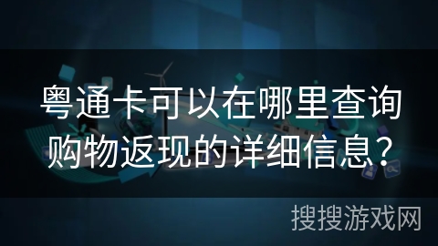 粤通卡可以在哪里查询购物返现的详细信息？