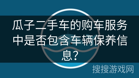 瓜子二手车的购车服务中是否包含车辆保养信息？