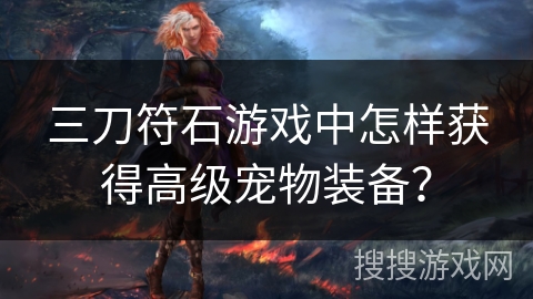 三刀符石游戏中怎样获得高级宠物装备？