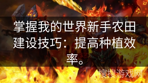 掌握我的世界新手农田建设技巧：提高种植效率。