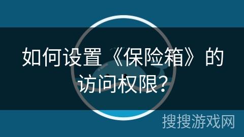 如何设置《保险箱》的访问权限？
