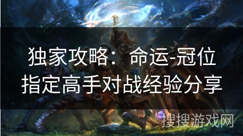 独家攻略：命运-冠位指定高手对战经验分享