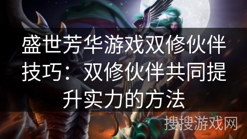 盛世芳华游戏双修伙伴技巧：双修伙伴共同提升实力的方法