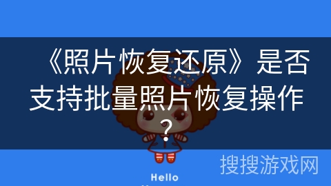 《照片恢复还原》是否支持批量照片恢复操作？