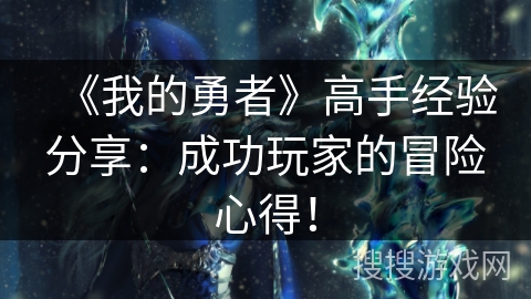 《我的勇者》高手经验分享：成功玩家的冒险心得！