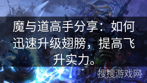 魔与道高手分享：如何迅速升级翅膀，提高飞升实力。