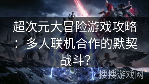 超次元大冒险游戏攻略：多人联机合作的默契战斗？