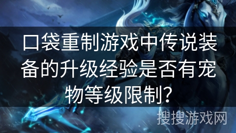 口袋重制游戏中传说装备的升级经验是否有宠物等级限制？