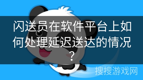 闪送员在软件平台上如何处理延迟送达的情况？