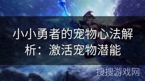 小小勇者的宠物心法解析：激活宠物潜能