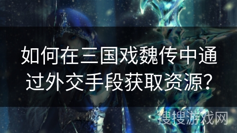 如何在三国戏魏传中通过外交手段获取资源? 如何在三国戏魏传中通过外交手段获取资源?