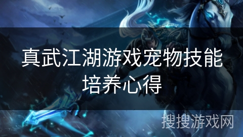真武江湖游戏宠物技能培养心得 真武江湖游戏宠物技能培养心得