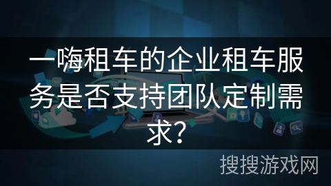 一嗨租车的企业租车服务是否支持团队定制需求？