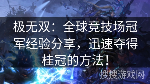 极无双：全球竞技场冠军经验分享，迅速夺得桂冠的方法！