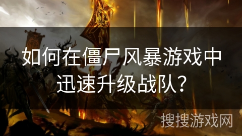 如何在僵尸风暴游戏中迅速升级战队? 如何在僵尸风暴游戏中迅速升级战队?